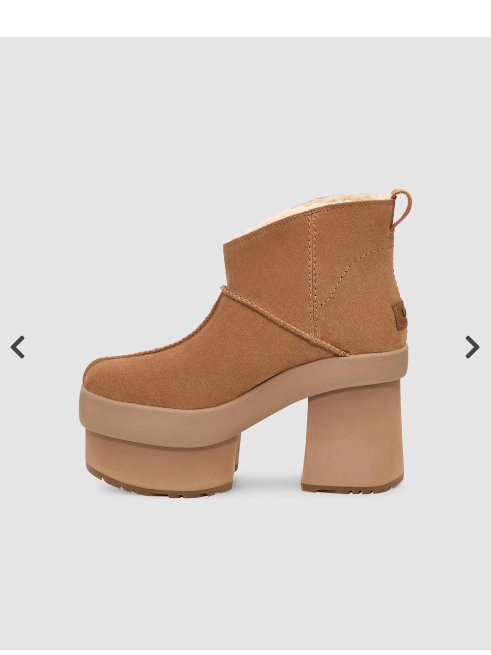 UGG Tan Chunky Platform Shearling Booties - Picture 6 of 7